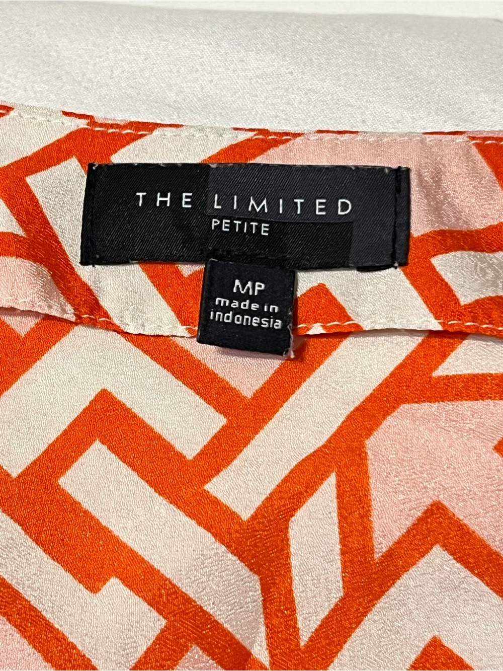 The Limited Pink & Orange Geometric Cap Sleeve Blouse - Picture 3 of 3